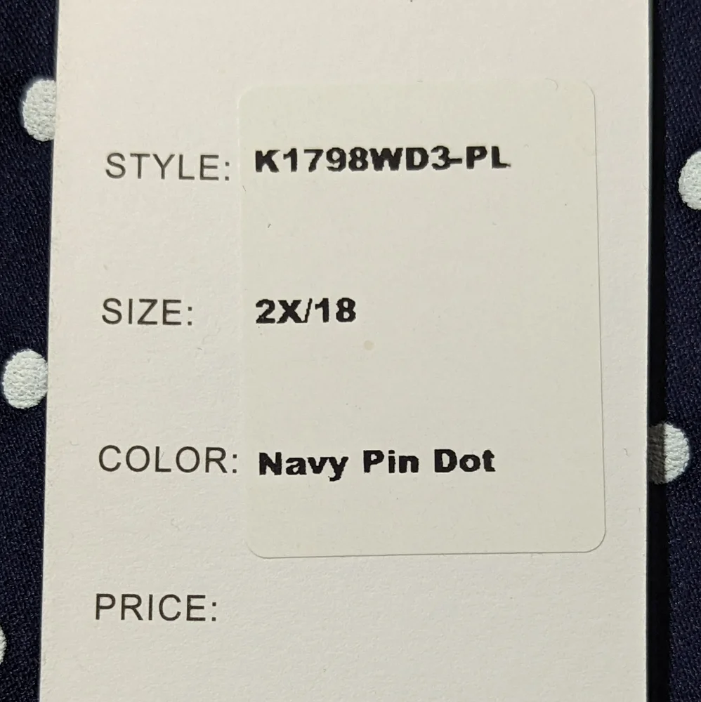 Unique Vintage Navy & White Polka Dot Long Sleeve Fit-and-Flare Dress - Picture 6 of 12